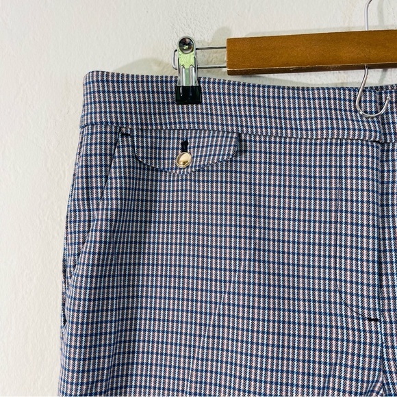 LOFT The Rivera Slim Cropped High Rise Checkered Trousers Pants 14 Multi Color - Picture 5 of 11